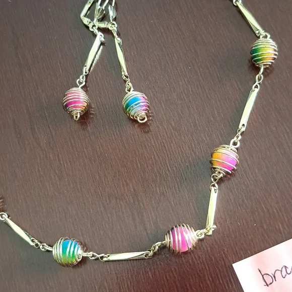 Necklace, bracelet, drop earrings - Picture 2 of 2